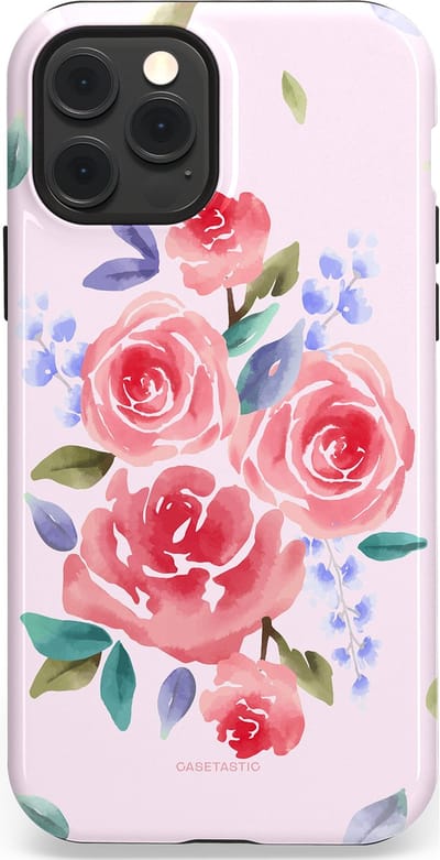Casetastic hoesje geschikt voor Apple iPhone 12 / Apple iPhone 12 Pro - MagSafe - Dubbellaagse bescherming - Aquarel pracht - Fashion Case - Lichtroze Lavendel