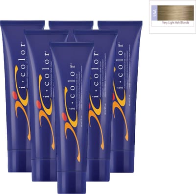 ISO i color Permanent Conditioning Crème Color 60ml 9AA(9.2) Very Light Ash Blonde x 6 tubes