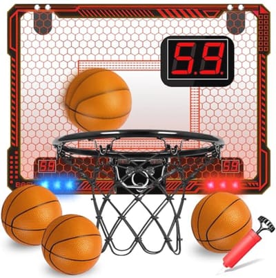Mini Basketbal Hoop voor Thuis met Score Apparaat en LED Verlichting - Geschikt voor Kinderen en Volwassenen