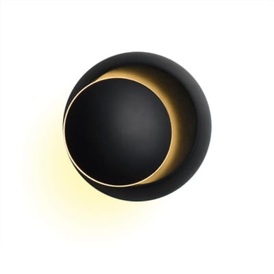 LED Wandlamp 360 Graden Draaibaar Ronde Halvemaan Wandlamp Nachtlampje Creatief Modern Bedlampje Warm Light zwart