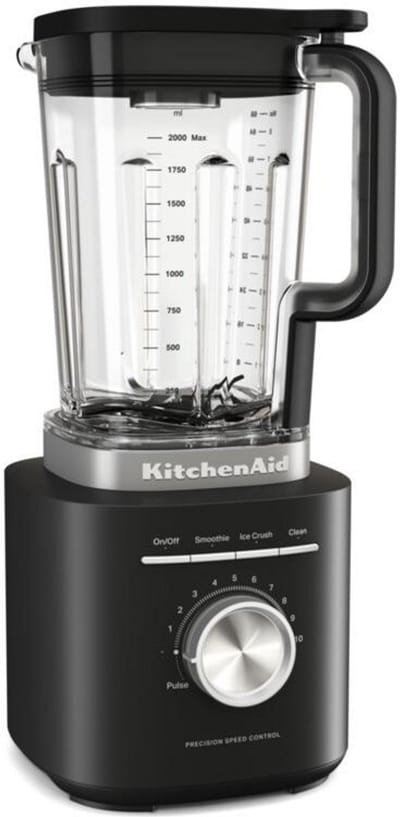 KitchenAid 5KSB2073EBM Pure Power Blender - 2 L - Matzwart- 10 Snelheden - 1200 W