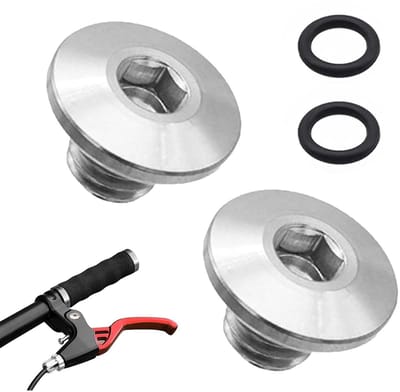 2 Stuks Fiets Ontluchtingsschroeven M5*10mm met O-Ring, Geschikt voor Remhevels van Race- en Mountainbikes, Perfect voor Onderhoud en Vervanging