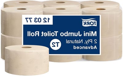 Toiletpapier Rollen - Jumbo Papier - Hygiënisch Werken - Duurzaam Naturel - 12 Rollen - Bruin