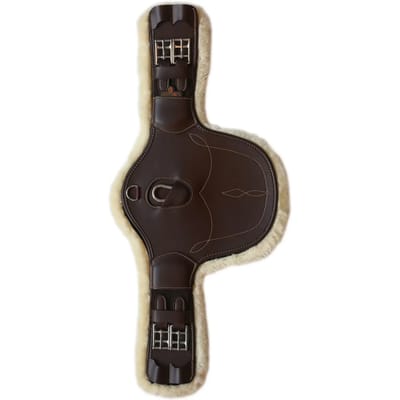 Kentucky Horsewear - Korte buiklapsingel wol/bont bruin 55cm