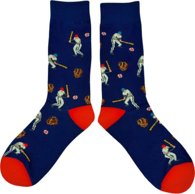 Tutti Footi - Sokken met Honkballers, Handschoen & Bal - maat 37-42 - Cadeau voor de Honkballiefhebber