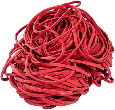 Rubberen band rubberen ring banden voor huishouden, maat: 1,3 x 4 mm 1/2 omtrek 160 mm, werk, kantoor herbruikbaar duurzaam duurzaam stabiel 1 kg zak rood
