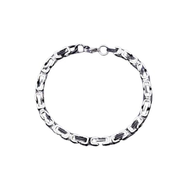 Livano Armband - Staal - Nep Zilver - Heren - Zilver/Zwart