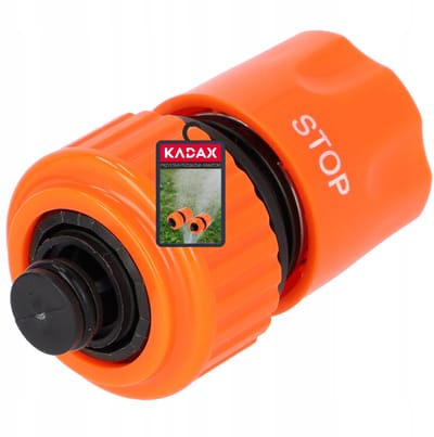 KADAX Slangkoppeling met stopfunctie, verbindingsstuk van kunststof ABS, eindverbinder, snelkoppeling voor tuinslang, tuinkoppeling (3/4 inch)