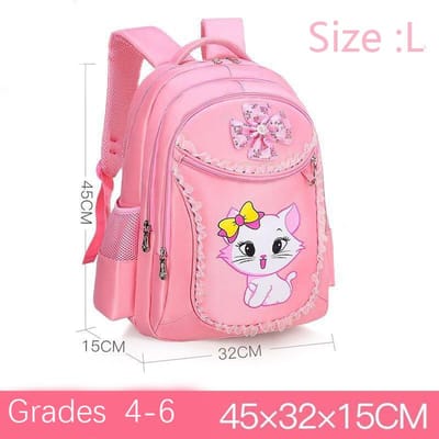 Kinderrugzak Roze Schattige Kat Kleuterschool Kind Schooltas Rugzak Meisje Student Tieners Waterdicht Basisschool Boekentas Schooltas