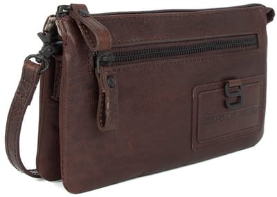 Leren Crossbodytas / Clutch - Alma - Donkerbruin