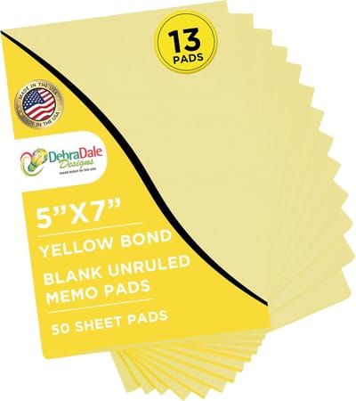 Notitieblokken Geel - Schrijfblokken Memo - Snel Notities Maken - 50 Vel Per Blok - 13x18 cm - Geel