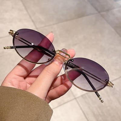 Nouveaux Lunettes de Soleil Ovales Vintage Tendance Mode Petit Cadre Lunettes de Designer pour Hommes Femmes Lunettes Personnalisées as picture