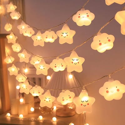 Daity 10 Nebula Fairy Lights - Fairy Lights voor kinderkamers - LED Fairy Lights - Nebula Design - LED Fairy Lights - op batterijen - Ball Fairy Lights