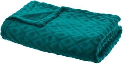 Sprei met Ruitpatroon - Deken Plaid - Woning Decoratie - Ruitpatroon Design - 125 x 150 cm - Zee Blauw