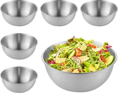 La'Moussawi ® Roestvrijstalen Kommenset voor Diverse Keukentoepassingen en Gemakkelijk Stapelbaar Ontwerp
