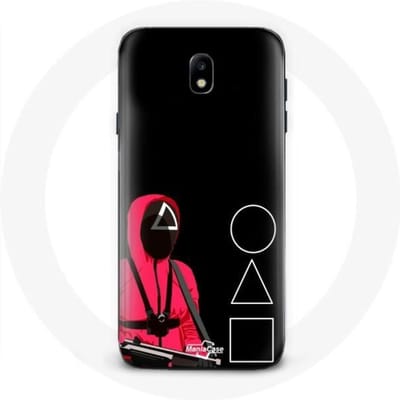 Samsung Galaxy J3 2017 hoesje Inktvis Game Maskers Driehoek Vierkant en Cirkel