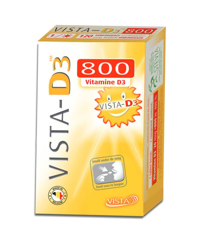 Vista D3 800 Ultra - Vitamine D3 - 800 IE - 120 Smelttabletten - Bij Vitamine D-tekort - Voor Weerstand & Spierfunctie - Hoge Opname