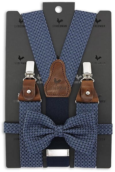 Sir Redman - Bretels met strik - bretels combi pack Talented Tailor dark blue - blauw / grijs