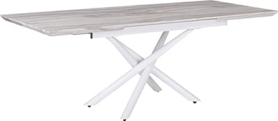 MOIRA - Uitschuifbare eettafel - Wit - 90 x 160/200 cm - MDF
