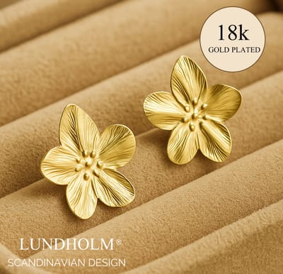 Lundholm 18K Gold Plated Luxe Oorbellen Dames Allergievrij - Gouden Oorbellen - Premium Stainless Steel Waterproof - Clara Serie - Vrouwen Cadeautjes - Scandinavisch Design