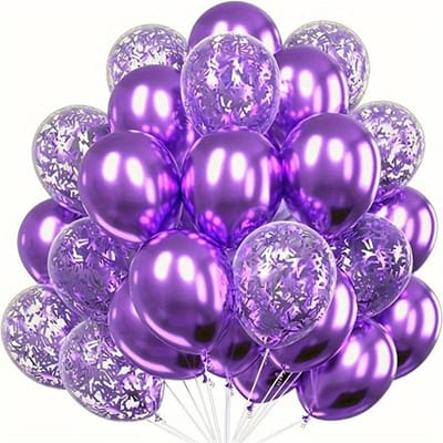 30 stuks Metallic Confetti Ballonnen Feest Latex Ballonnen voor Verjaardag Bruiloften Jubileum Valentijnsdag Feest Decoraties 12inch paars