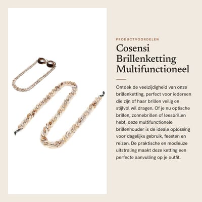 Dailygoods- Brillenketting Multifunctioneel - Brillenhouder - Antislip - Verstelbaar - Hoogelastisch - Geschikt voor alle brillen