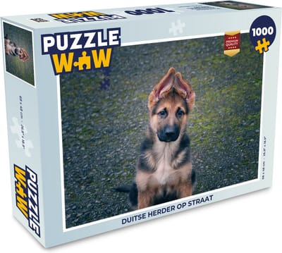 Puzzel Duitse herder op straat - Legpuzzel - Puzzel 1000 stukjes volwassenen