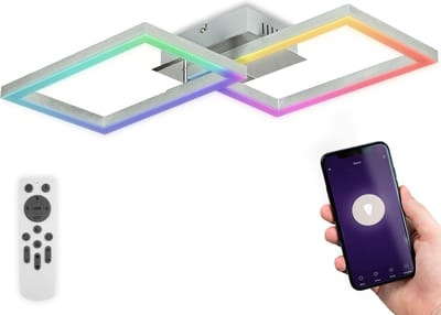 B.K.Licht - Slimme Plafondlamp - smart WiFi Frame plafonniére - 38x50 cm - CCT - 2500-6500 Kelvin - RGB - app en afstandsbediening - dimbaar - 30W