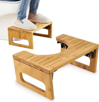 Opvouwbare Kruk voor Toilethouding - Bevordert Gezonde Darmwerking | Antislip Bamboe Squatty Pot