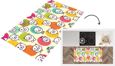 Keukenloper - Loper keuken - Meisjes - Kat - Kroon - Patronen - 120x60 cm - Keukenloper vinyl