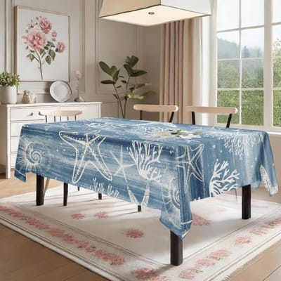Zeester Koraal Rechthoekig Tafelkleed voor Tafeldecoratie Keuken Eetkamer Waterdicht Herbruikbaar Tafelkleden voor Tafel Binnen Buiten 140x140cm