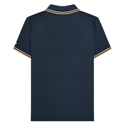 Lambretta Heren SS25 Twin Tip Poloshirt (Marine/Ashout/Tabak)