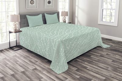 ABAKUHAUS Pearls Dagdeken – Set met deken + 2 kussenhoezen – amandelgroen/wit – 264x220 cm