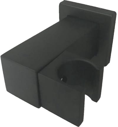 Houder Cuadro voor handdouche met muuraansluiting en waterinlaat mat zwart