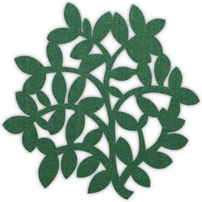 Takjes en bladeren vilt onderzetter - Donkergroen - 6 stuks - ø 10 cm - Tafeldecoratie - Glas onderzetter - Cadeau - Woondecoratie - Woonkamer - Tafelbescherming - Onderzetters Voor Glazen - Keukenbenodigdheden - Woonaccessoires - Tafelaccessoires