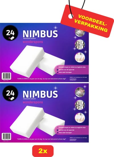2x NIMBUS Wonderspons 2x 24 stuks - Melamine Spons - Extra Dik - Voordeelverpakking!