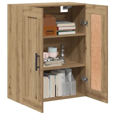 vidaXL - Wandkast - 69,5x34x90 - cm - bewerkt - hout - artisanaal - eikenkleur