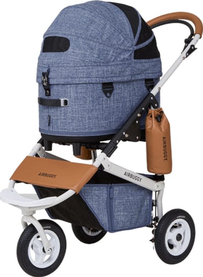 AirBuggy DOME 3 Set Regular – Melange denim - Honden buggie - Luxe wandelwagen voor huisdieren