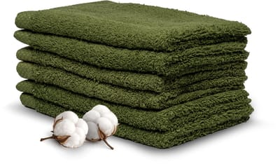 Miss Towels Hotelkwaliteit Gastendoekje Set - Olijf Groen - 6 stuks - Gastendoekjes - 100% katoen - 30x50cm - 550 gr/m2 - Made in Portugal
