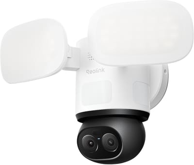 Reolink TrackFlex Floodlight WiFi, 4K Dual-Lens Floodlightcamera, 3000 Lumen, 360° PTZ 6x Hybride Zoom, Auto-tracking, Privacygerichte Lokale AI-videozoekfunctie en Opslag, Dual-Band Wi-Fi 6