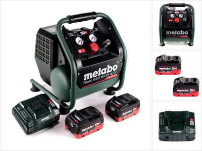 Metabo Power 160-5 18 LTX BL OF accucompressor 18 V 8,0 bar borstelloos + 2x LiHD accupack 8,0 Ah + lader