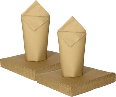 Givi Italia Feestelijke servetten - 40x - goud - 3 laags - 33 x 33 cm