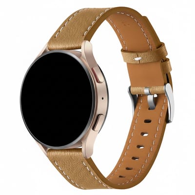 Leren bandje - geschikt voor Garmin Venu 2s / 3s / 4 (41mm) / Vivoactive 4s / Forerunner 255s / 265s - Huawei Watch GT 5 Pro - 42mm / GT 6 / GT 5 / GT 4 - 41mm - gesp - bruin