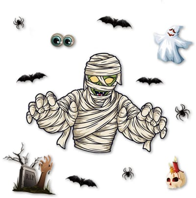 Q2P - Halloween - Raamstickers - Decoratie - Mummie Versiering - Stickers - Raamstickers Kinderen - Statisch