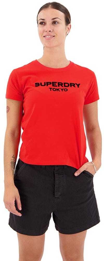 Superdry Sport Luxe Graphic Fitted T-shirt Met Korte Mouwen Oranje 2XS Vrouw