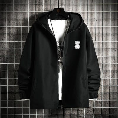 Jas met capuchon Heren Grote Maat Dikke Baseballjas Topjas 5XL zwart