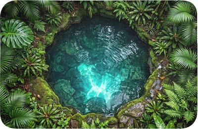 WC mat 60x40 cm - Antislip - Natuur - Jungle - Water - Groen - Toiletmat - Vloermat - Douchemat - Toilet tapijt - Toiletmatten