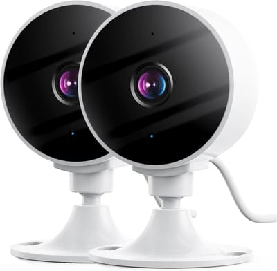 Binnen Camera - Babyfoon Huisdiercamera - Huisbewaking Thuis - 2K 3MP Bewegingsdetectie - 6x6x9 cm - Wit