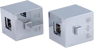 1 Paar Knop Handvatten, Vierkante Douche Temperatuur Controle Handvat Knop Chrome Thermostatische Handvat Geschikt Voor Thermostatische Bad Douche Mixer
