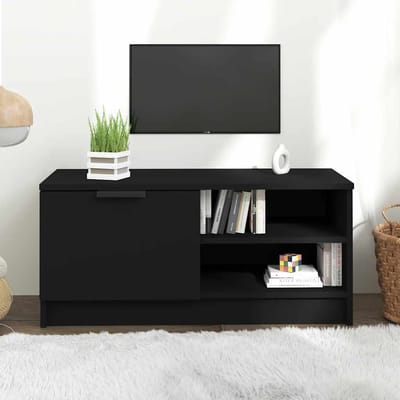 vidaXL - Tv-meubel - 80x35x36,5 - cm - bewerkt - hout - zwart